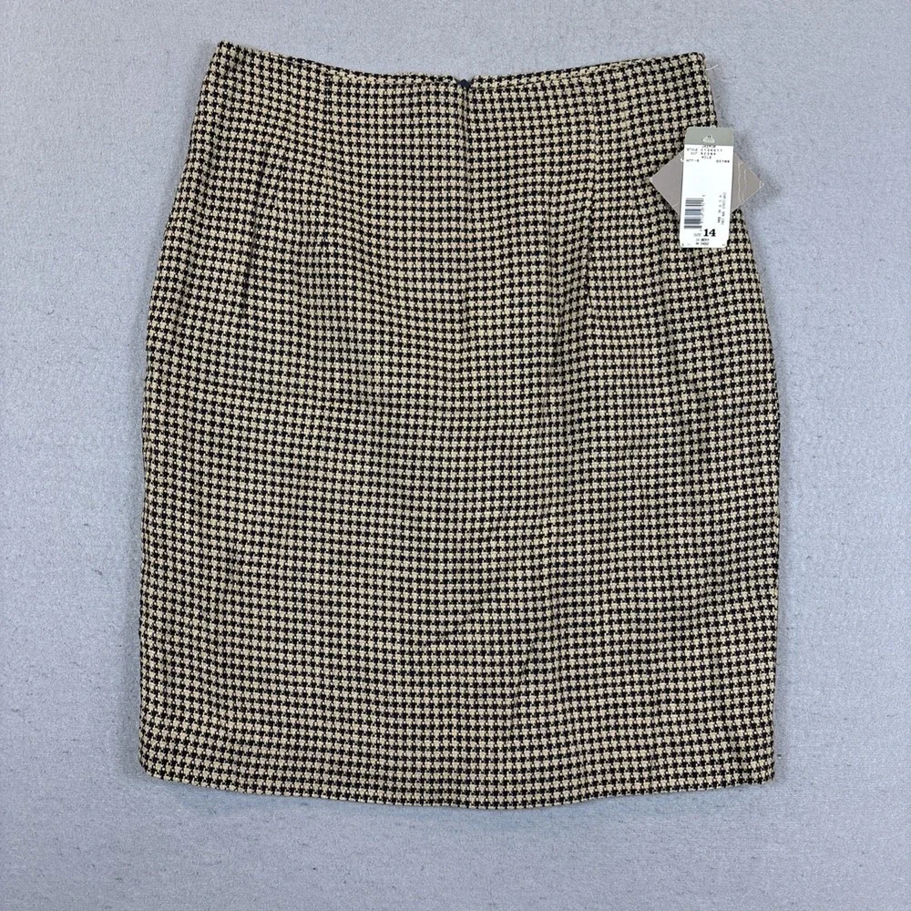 Jones New York Plaid High Waisted Pencil Skirt Lined 100% Rayon Women 14 Y2K NWT